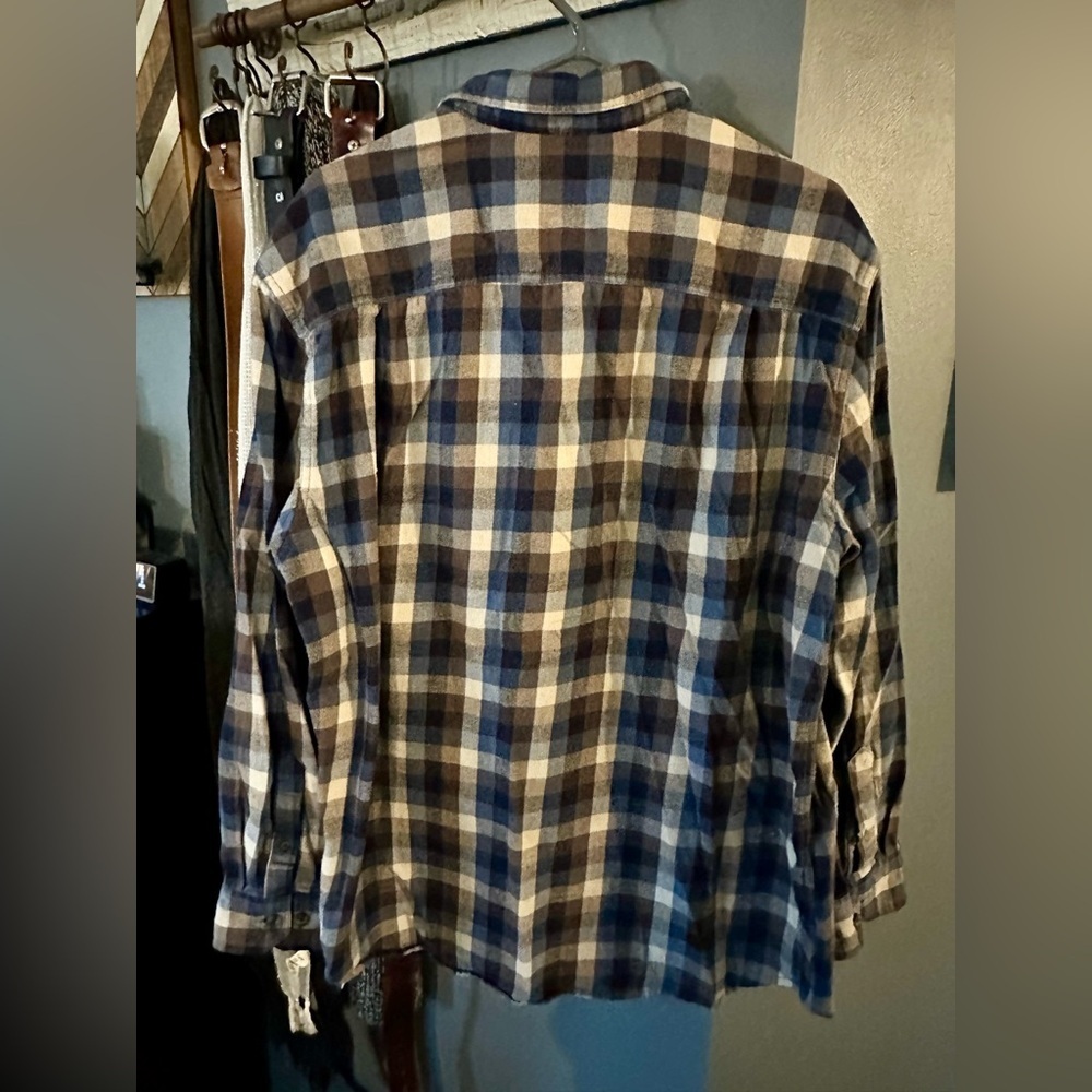 Outdoor Life Blue and Brown Plaid Shirt - Picture 4 of 4